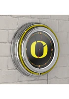 Yellow Oregon Ducks Carbon Fiber Retro Neon Wall Clock