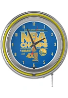 Golden State Warriors 4x Champions Retro Neon Wall Clock
