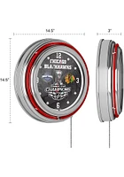 Chicago Blackhawks Stanley Cup Champs 2015 Retro Neon Wall Clock
