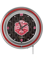 Black Ohio State Buckeyes CFP Champions 2014 Retro Neon Design Wall Clock