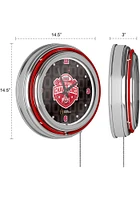 Black Ohio State Buckeyes CFP Champions 2014 Retro Neon Design Wall Clock