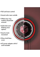 Black Ohio State Buckeyes CFP Champions 2014 Retro Neon Design Wall Clock