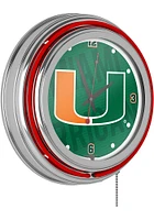 Miami Hurricanes Logo Retro Neon Wall Clock