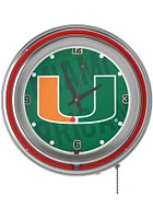 Miami Hurricanes Logo Retro Neon Wall Clock