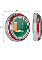 Miami Hurricanes Logo Retro Neon Wall Clock