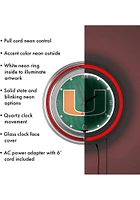 Miami Hurricanes Logo Retro Neon Wall Clock