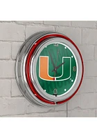 Miami Hurricanes Logo Retro Neon Wall Clock