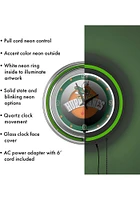 Miami Hurricanes Throwback Retro Neon Wall Clock