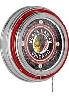 Chicago Blackhawks Throwback Retro Neon Wall Clock