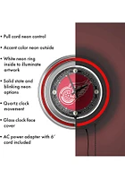 Detroit Red Wings Throwback Retro Neon Wall Clock