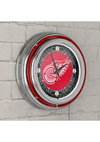 Detroit Red Wings Throwback Retro Neon Wall Clock