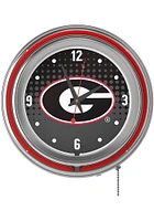 Georgia Bulldogs Reflective Retro Neon Wall Clock