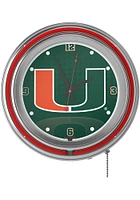 Miami Hurricanes Reflected Retro Neon Wall Clock