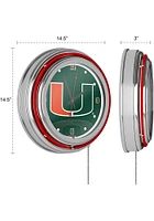 Miami Hurricanes Reflected Retro Neon Wall Clock