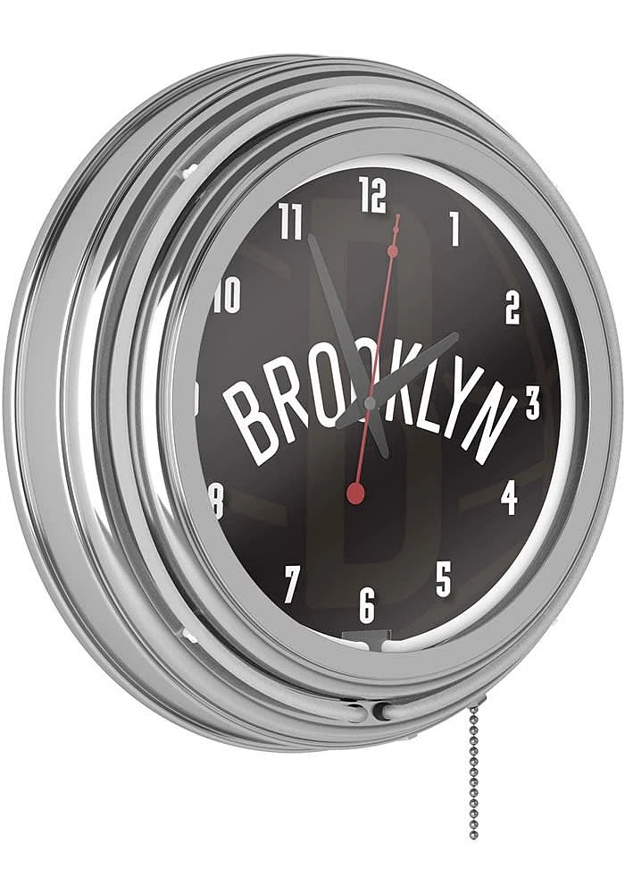 Brooklyn Nets Fade Retro Neon Wall Clock