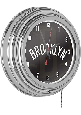 Brooklyn Nets Fade Retro Neon Wall Clock