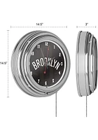 Brooklyn Nets Fade Retro Neon Wall Clock