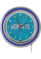 Charlotte Hornets Fade Retro Neon Wall Clock