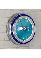 Charlotte Hornets Fade Retro Neon Wall Clock
