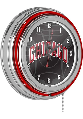 Chicago Bulls Fade Retro Neon Wall Clock