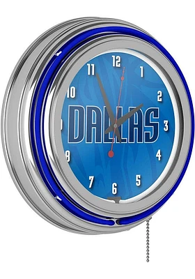 Dallas Mavericks Fade Retro Neon Wall Clock