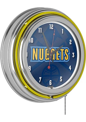 Denver Nuggets Fade Retro Neon Wall Clock