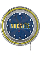 Denver Nuggets Fade Retro Neon Wall Clock