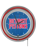 Detroit Pistons Fade Retro Neon Wall Clock