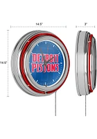 Detroit Pistons Fade Retro Neon Wall Clock