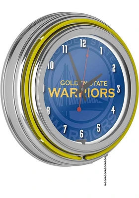 Golden State Warriors Fade Retro Neon Wall Clock