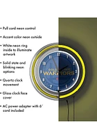 Golden State Warriors Fade Retro Neon Wall Clock