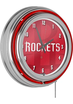 Houston Rockets Fade Retro Neon Wall Clock
