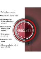 Houston Rockets Fade Retro Neon Wall Clock