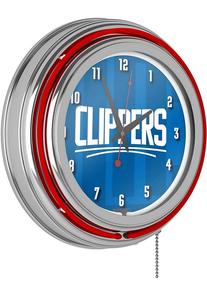 Los Angeles Clippers Fade Retro Neon Wall Clock