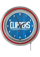 Los Angeles Clippers Fade Retro Neon Wall Clock