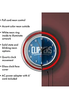 Los Angeles Clippers Fade Retro Neon Wall Clock