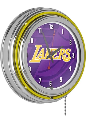 Los Angeles Lakers Retro Neon Wall Clock