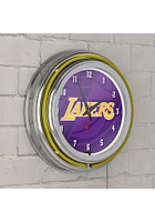 Los Angeles Lakers Retro Neon Wall Clock