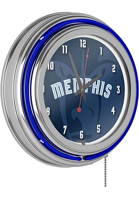 Memphis Grizzlies Fade Retro Neon Wall Clock
