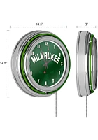 Milwaukee Bucks Fade Retro Neon Wall Clock