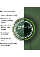 Milwaukee Bucks Fade Retro Neon Wall Clock