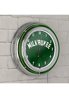 Milwaukee Bucks Fade Retro Neon Wall Clock