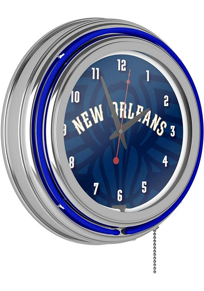 New Orleans Pelicans Fade Retro Neon Wall Clock