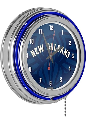 New Orleans Pelicans Fade Retro Neon Wall Clock