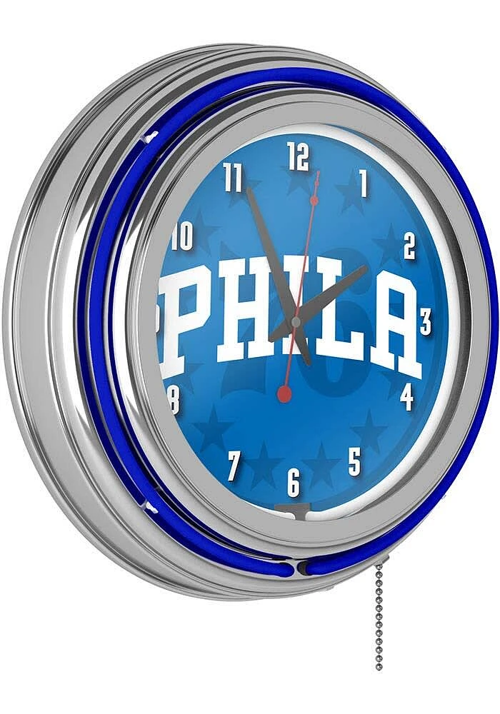 Philadelphia 76ers Fade Retro Neon Wall Clock
