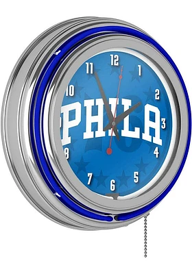 Philadelphia 76ers Fade Retro Neon Wall Clock