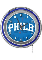 Philadelphia 76ers Fade Retro Neon Wall Clock