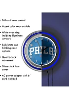 Philadelphia 76ers Fade Retro Neon Wall Clock