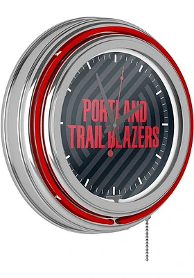 Portland Trail Blazers Fade Retro Neon Wall Clock