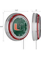 Miami Hurricanes Fade Retro Neon Wall Clock